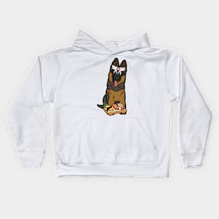 Funny guard dog is a sushi chef Kids Hoodie